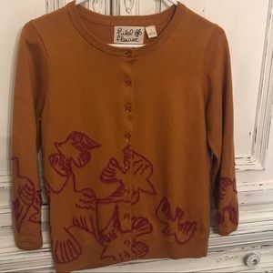 Anthropologie cardigan hand stitching